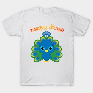 😍 Happy Diwali with cute peacock (girl)😍 T-Shirt